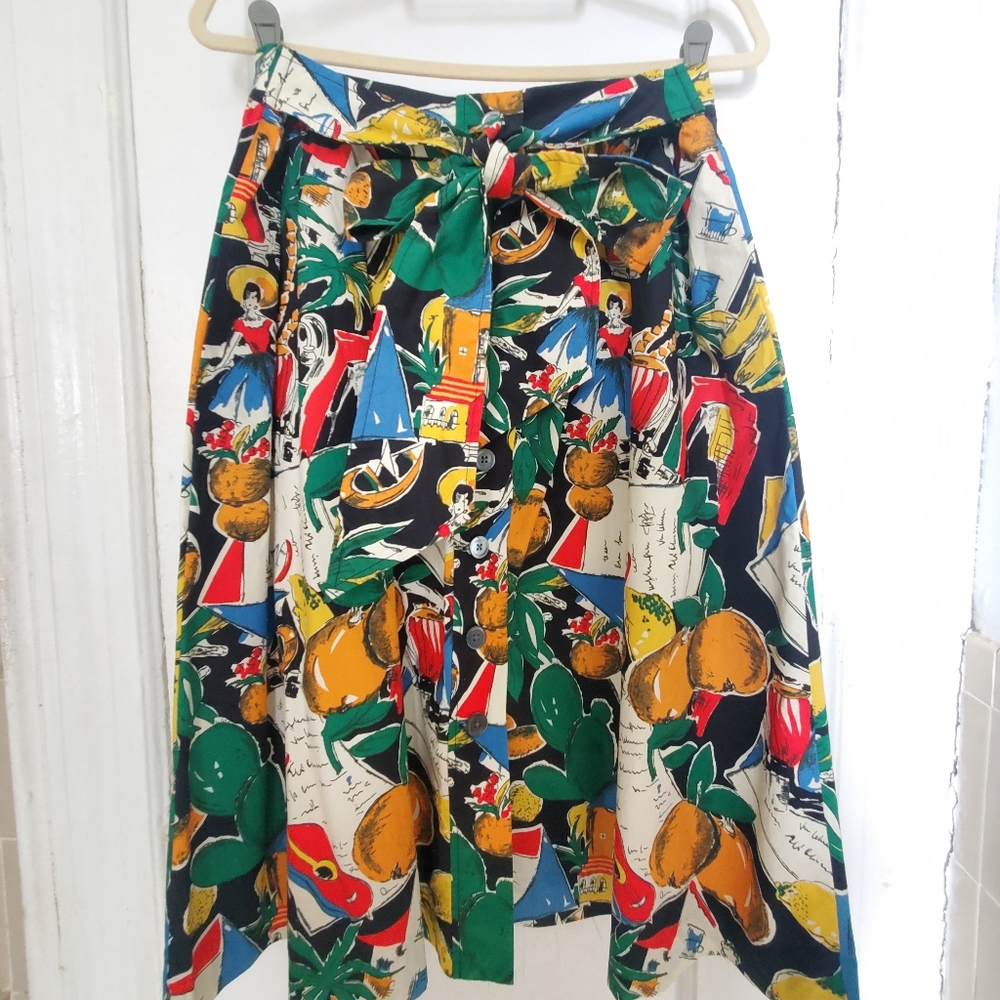 J. Crew A-line Button-up Tie-Waist Skirt